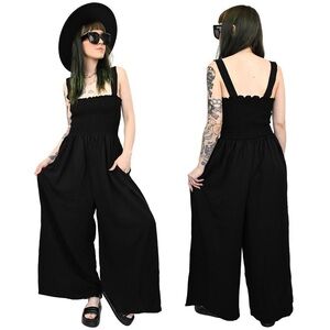 Foxblood Abigail Black Wide-Leg Jumpsuit